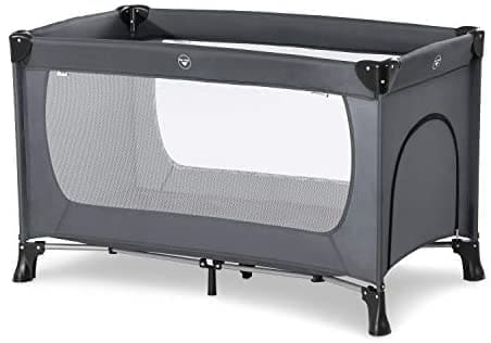 Hauck Cuna de Viaje Dream N Play Plus / para Bebes y Niños de Nacimiento hasta 15 kg / 120 x 60 cm / Entrada Lateral / Plegable / Compacta / Bolsa de Transporte / Gris