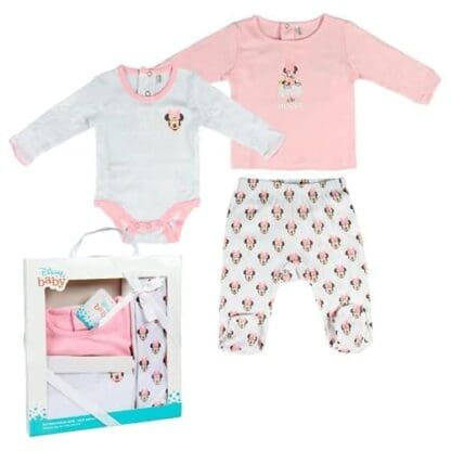 Minnie Mouse 2200005549 Set regalo bebés, Rosa/Blanco, 1 A 3 meses