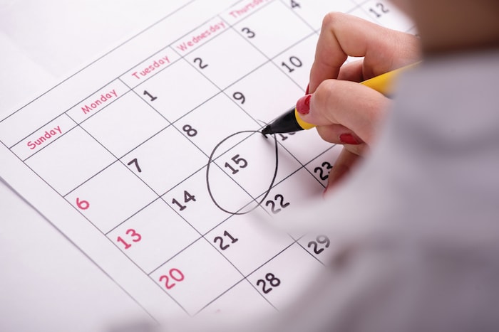 calendario marcado