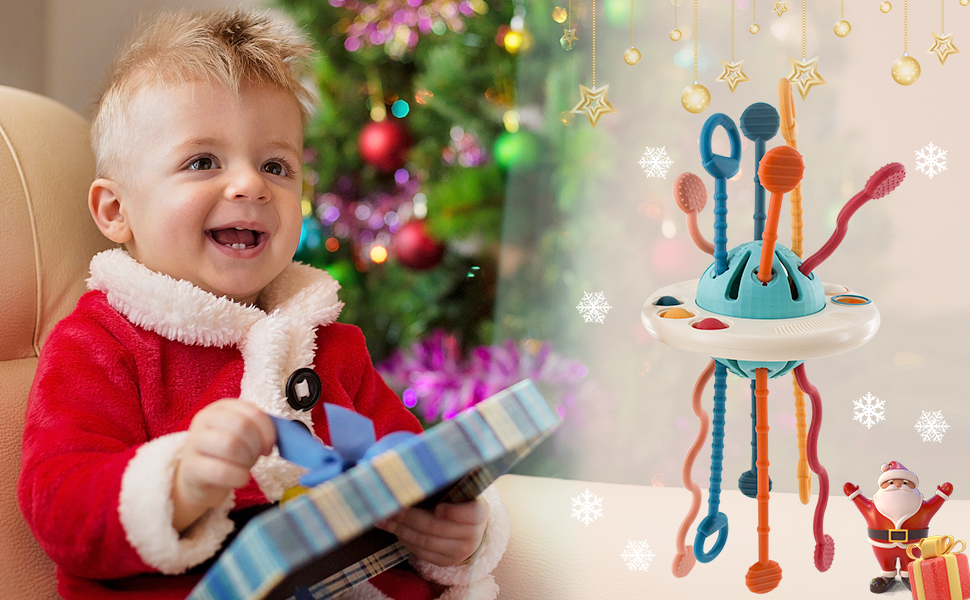 Juguete Montessori Bebé 12-18 Meses – Silicona Alimenticia, Mordedor Sensorial, Habilidades Motoras, Regalo Navidad