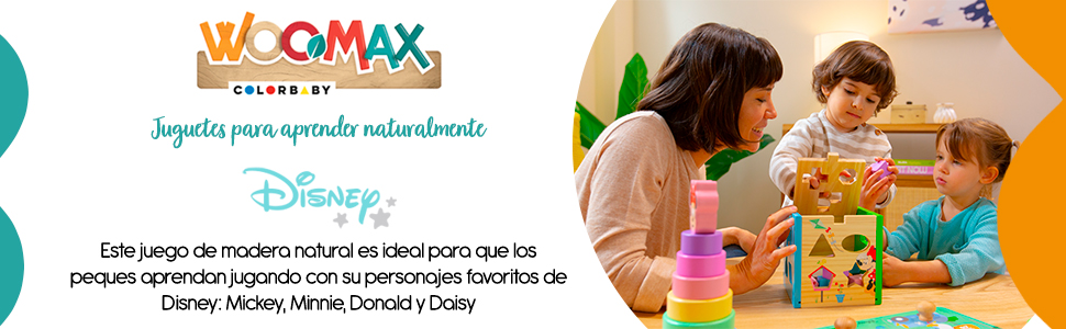 Woomax;colorbaby; juguete; juguete para niños; bloques de madera; reloj calendario; reloj niños
