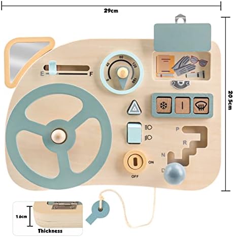 Tablero De Volante De Madera Montessori – Juguete Educativo Con Llave, Cambios Y Señales Para Niños De 2 A 4 Años