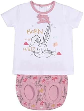 CERDÁ LIFE'S LITTLE MOMENTS - Conjunto veraniego de 2 Piezas Compuesto por Ranitas Bebe Niña y Camisetas para Bebe de Manga Corta | Fabricado en algodón 100% con los personajes de Looney Tunes
