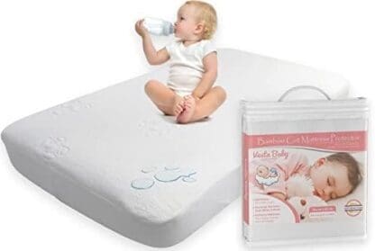 Vesta Baby Protector de Colchón Premium para Cuna Funda de Almohadilla Impermeable Sábana Ajustable Bambú Natural Cobertura Silenciosa para Bebés y Niños Pequeños 60 x 120 cm