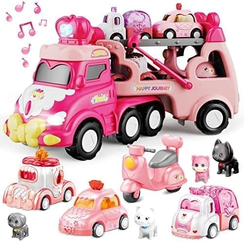 Juguetes de regalo para niños pequeños de 1, 2, 3, 4, 5 años, camión  transportador 5 en 1, automóvil, juguetes para niños pequeños, regalos  educativos
