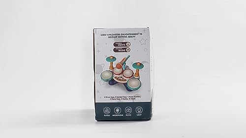 Btuty Set De 5 Instrumentos Musicales De Madera Para Bebés | Tambor, Armónica, Trompeta, Castañuela Y Timbre | Juguete Montessori De 1 A 3 Años | Almacenamiento En El Tambor | Regalo Educativo