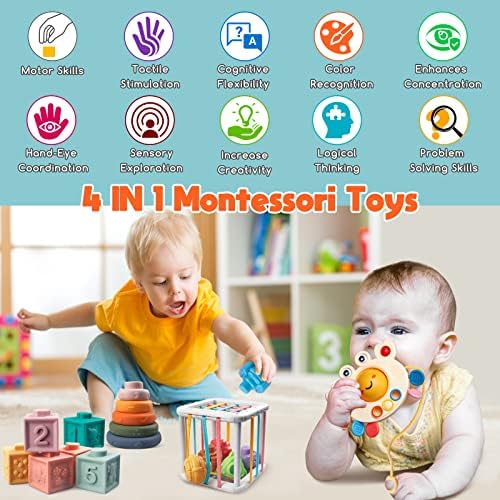 Juguetes Desarrollo Motor Montessori Baby Toys Set 4 In 1-22 Educational Sensory Pieces - Soft Regalo Bebé 1 Año