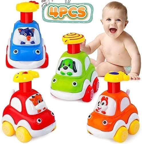  Juguetes para bebés de 6 a 12 meses + juguetes de luz musical  Press &Go para niñas de 1 año y niños de 1 año, juguetes para niñas de 1  año