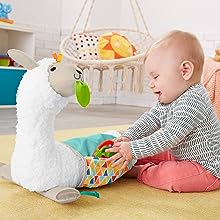Fisher-Price - Llama Crece Conmigo, Cojín Juguete Sensorial para Bebé Recién Nacido (Mattel GLK39)
