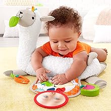 Fisher-Price - Llama Crece Conmigo, Cojín Juguete Sensorial para Bebé Recién Nacido (Mattel GLK39)