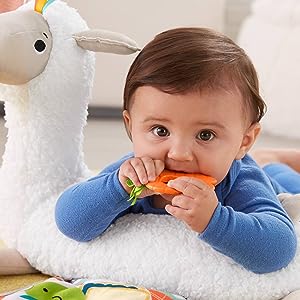Fisher-Price - Llama Crece Conmigo, Cojín Juguete Sensorial para Bebé Recién Nacido (Mattel GLK39)