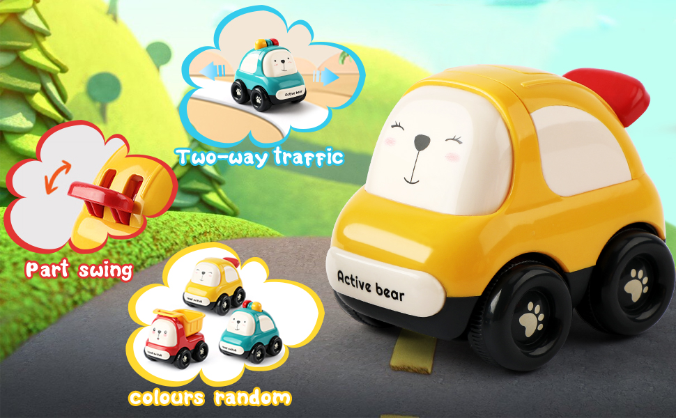 Coches de Juguetes Niños 1 2 3 años, Coches Bebes 1 2 3 años, 3 Piezas Coches de Juguetes Bebe