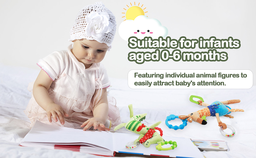 Clip on Pram and Pushchair Toy Training Baby Gripping Skill and Teething Toy