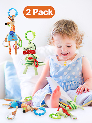 giraffe toy pushchair & pram toys baby rattles baby hanging rattletoy newbornsensory toys