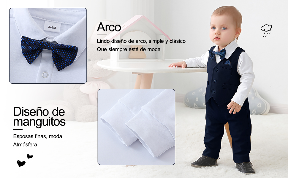 Baby Boys Conjunto de roupa fato formal 3-24 meses