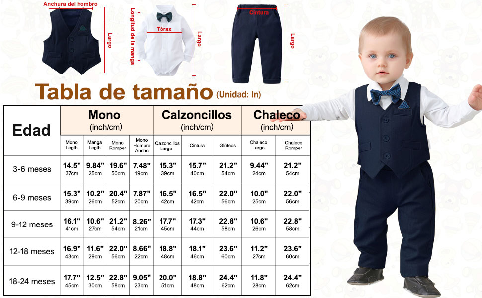 Baby Boys Conjunto de roupa fato formal 3-24 meses