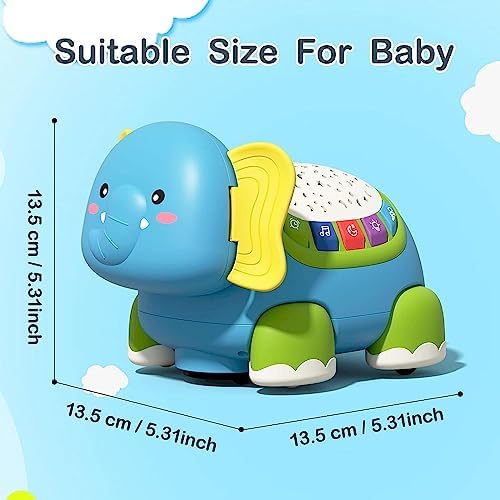 Felly Elefante Musical Con Luces Y Proyector – Juguete Con Detección De Obstáculos Y 5 Modos Para Bebés De 6 A 18 Meses