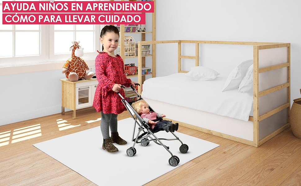 Corazones Cochecito de bebé, cochecito de muñecas lindo y accesorios para muñecas