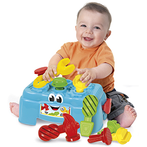 Clementoni, baby clementoni, banco de trabajo, juguete bebe 1 año, juguete bebé, juego infantil