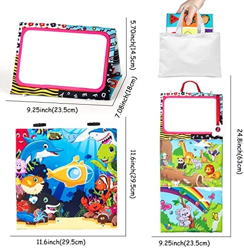 Espejo Montessori De Tela Con Libro Sensorial Blanco Y Negro + Alfombra De Juego Para Bebés De 0 A 18 Meses, Mordedor Y Sonajero Incluidos, Regalo Educativo Ideal