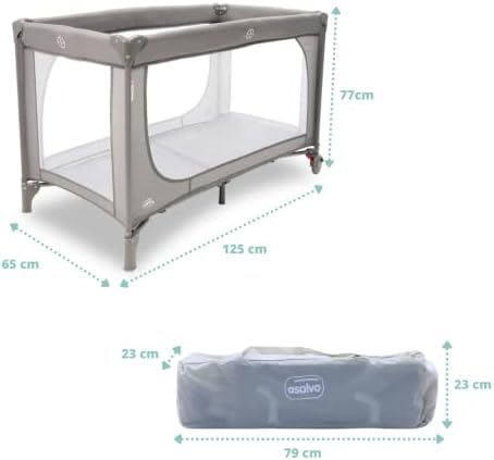 Ms BabyWorld – COMPLET – Cuna De Viaje 2 Alturas | Hasta 15 Kg | Altura Recién Nacido | Apertura Lateral | Ruedas | Colchón Y Cambiador Incluidos | Bolsa Transporte | Plegable Y Regulable