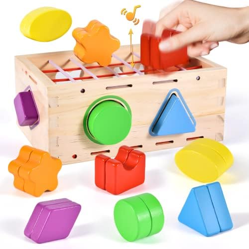 Juego De Clasificación De Colores Montessori De Madera Con 3 Formas Y Bolsa De Lona, Juguete Sensorial Para Desarrollar La Motricidad Fina En Niños Pequeños