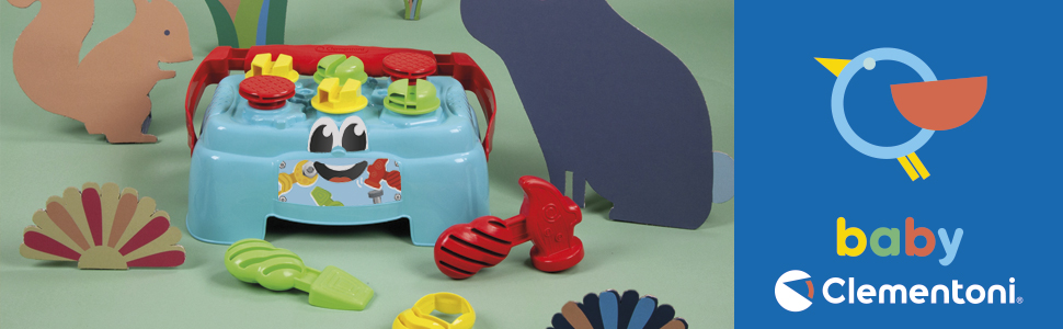 Clementoni, baby clementoni, banco de trabajo, juguete bebe 1 año, juguete bebé, juego infantil
